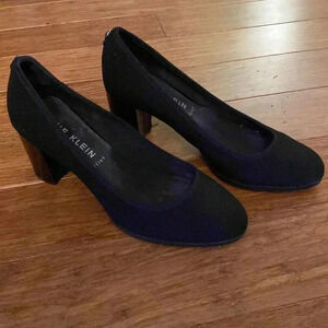 Anne Klein Iflex black women’s pumps - rounded toe - size 9.5 - chunky heel